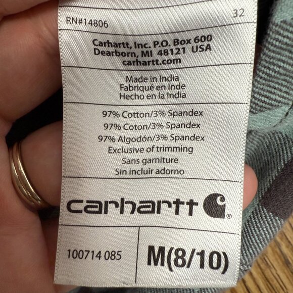 Women's CARHARTT Hamilton Stretch Flannel Button‎ Down Shirt #100714 | Size M - Picture 9 of 10